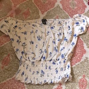 OFF SHOULDER RUFFLED SHIRT